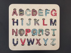Alphabet "English letters" with colour print