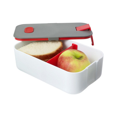 Lunch box with phone holder for logo application