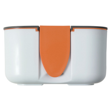 Lunch box with phone holder for logo application