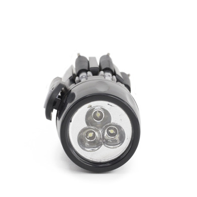 Multilight manual flashlight, multitool 8 in 1, plastic-metal for logo application