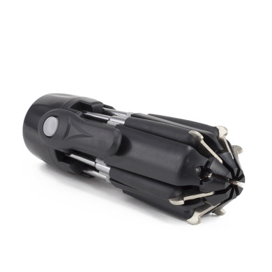 Multilight manual flashlight, multitool 8 in 1, plastic-metal for logo application