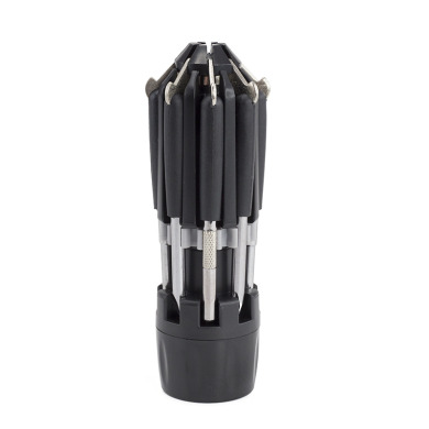 Multilight manual flashlight, multitool 8 in 1, plastic-metal for logo application