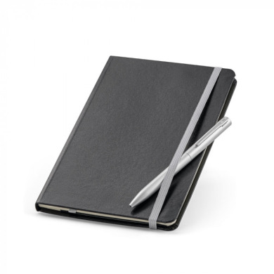 Gift set of A5 notebook and ballpoint pen for logo application