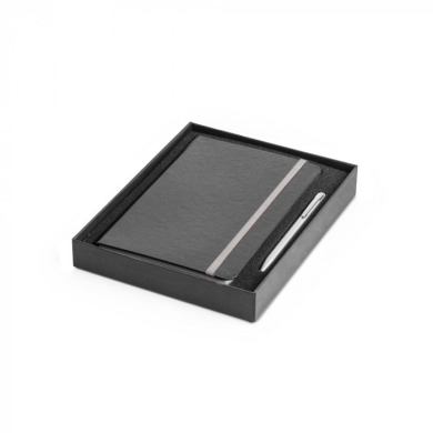 Gift set of A5 notebook and ballpoint pen for logo application