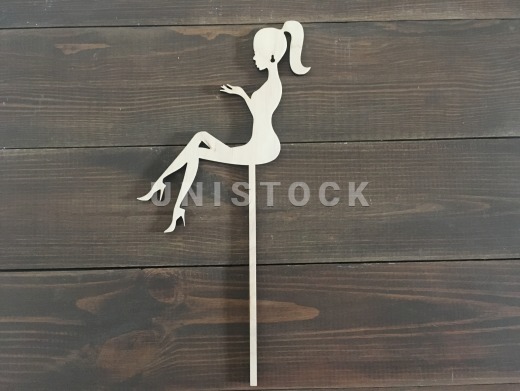 Topper in the cake "Girl's silhouette"